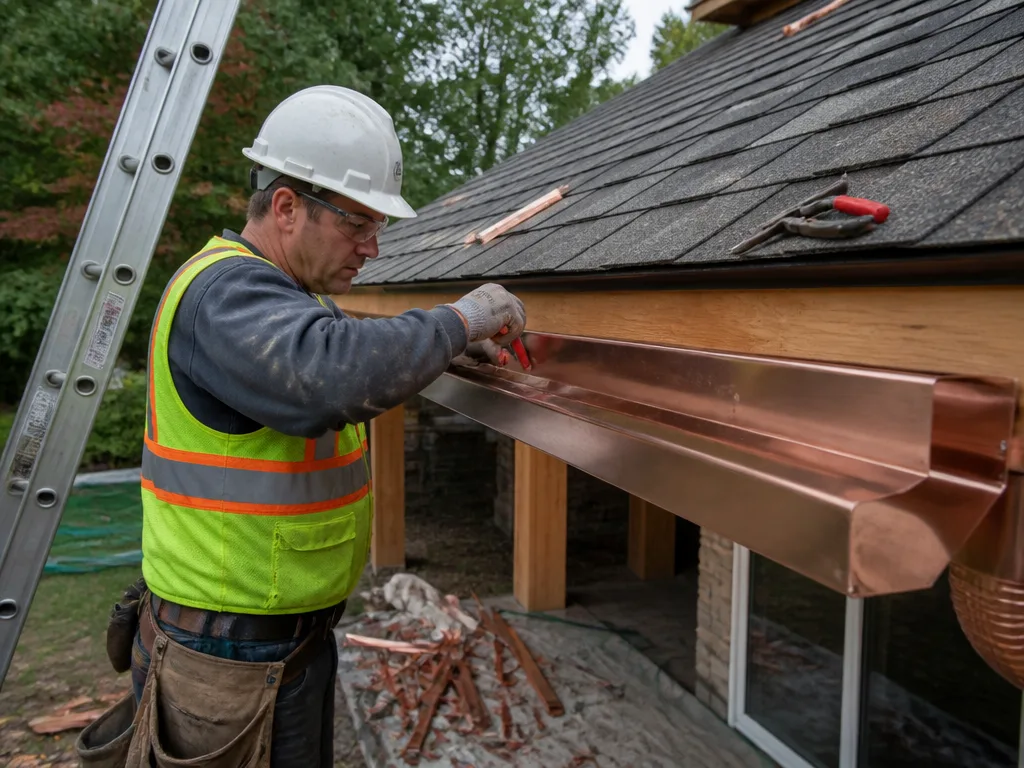 Copper Gutter Installation